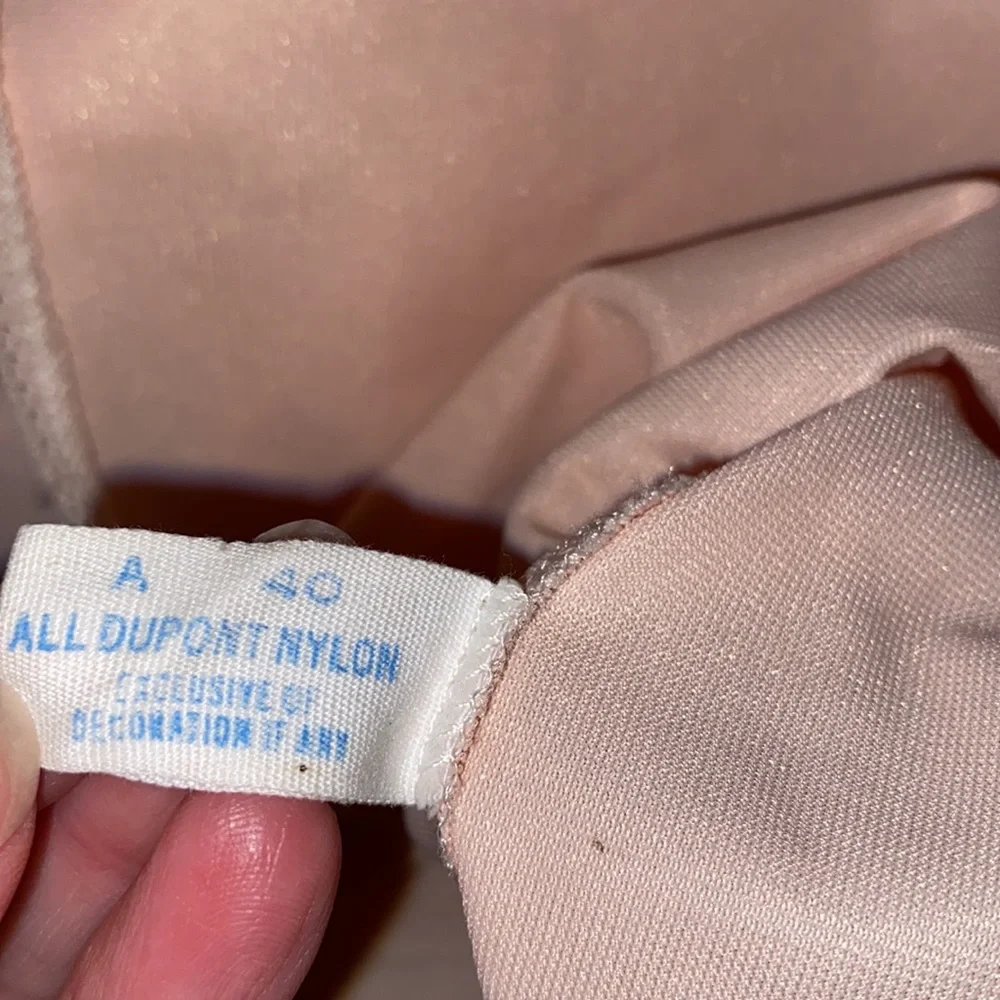 Van Roalte Pink long body Slip Vintage 50s silky Large 40 DuPont Nylon retro - Picture 6 of 8